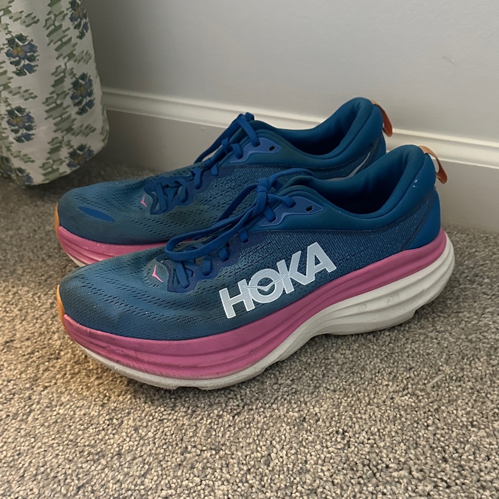 Hoka Women's Blue and Pink Athletic Shoes